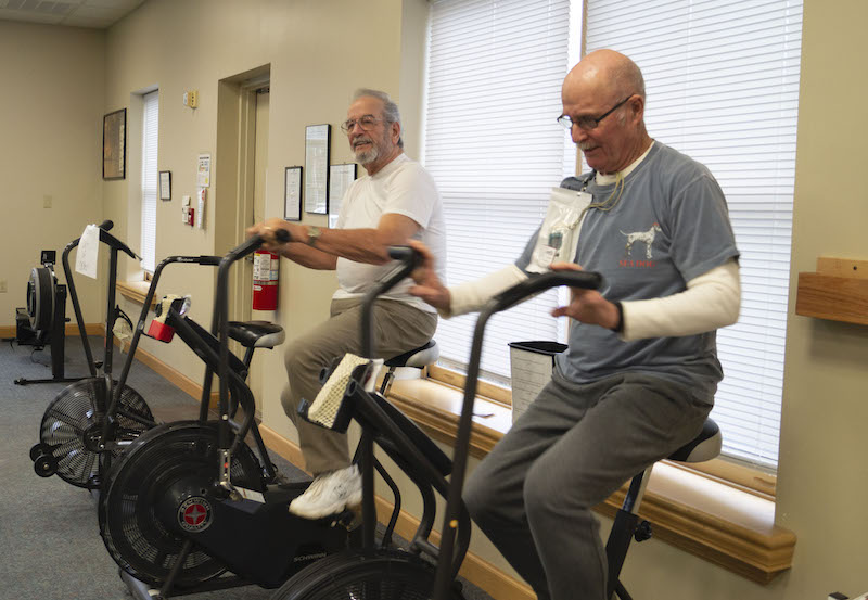 Rehabilitation patients using exercise machines